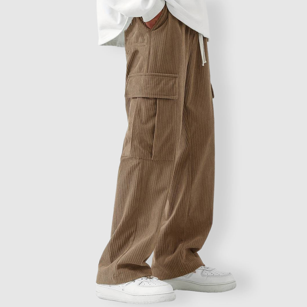 Pantalon Cargo Corduroy Amawinc Felix Grant Coupe Décontractée Baggy Avec Poches Pratiques