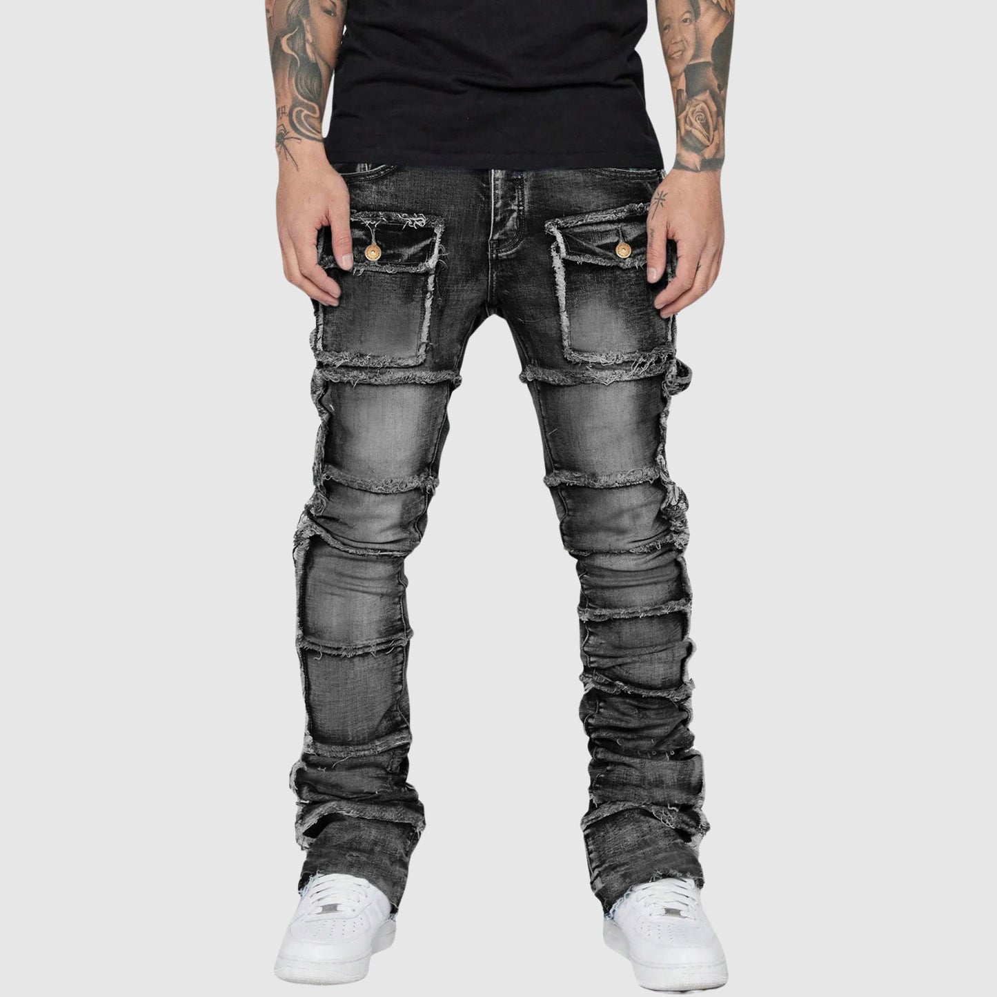 Felix Grant Jeans Distressé En Denim Coupe Cigarette Longueur Totale Pour Toutes Saisons