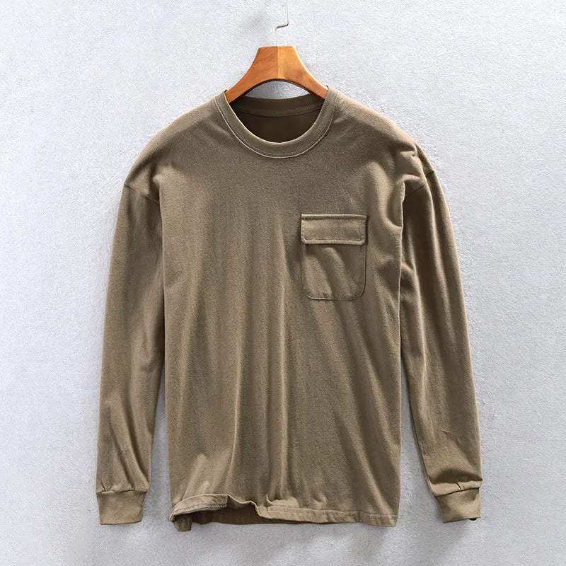 Felix Grant Sweatshirt Quotidien Avec Poche Poitrine Confortable Et Polyvalent En Trois Couleurs