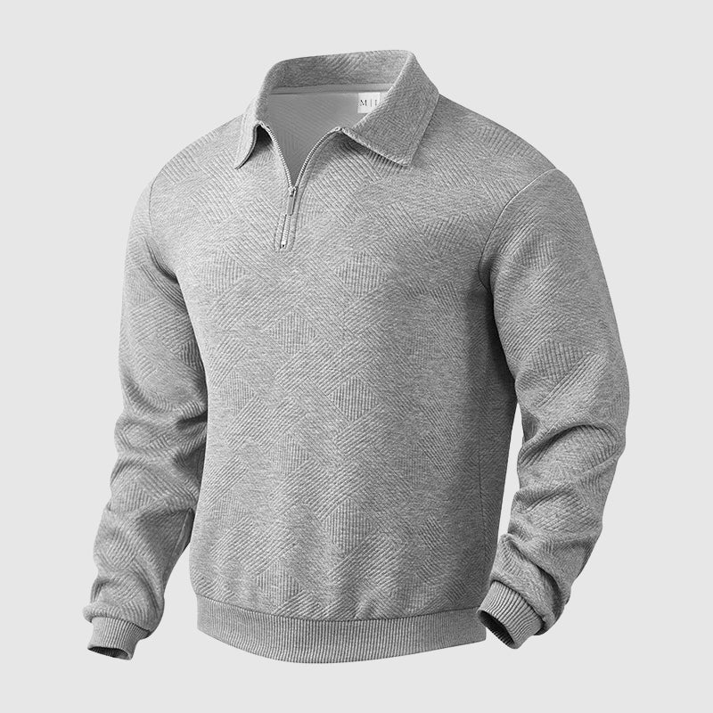 Felix Grant Pull Polo Urbain Zip Polyester Décontracté Manches Longues Sans Repassage Disponible en Plusieurs Couleurs