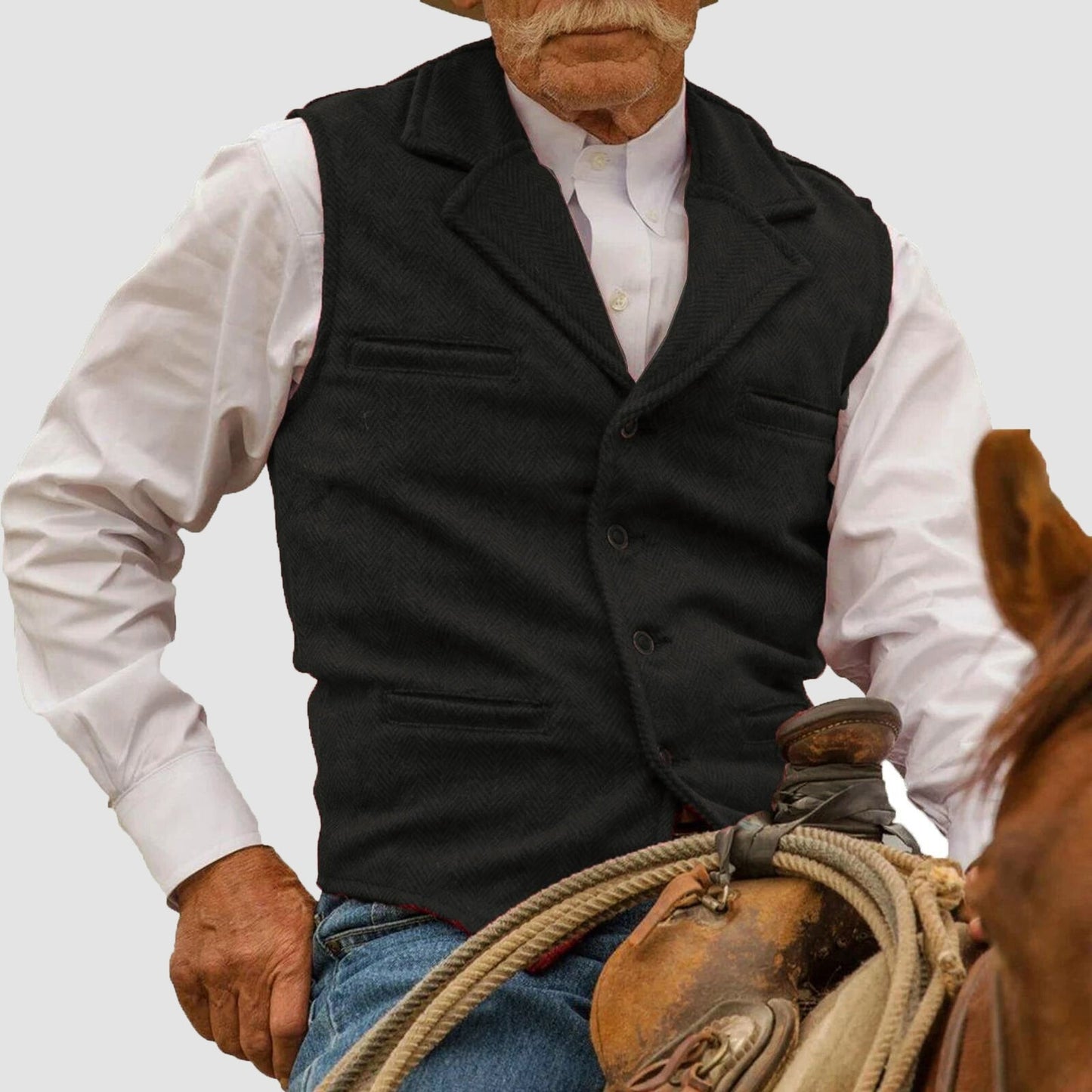 Gilet Couture Vintage Felix Grant Style Western Rétro Durable Et Élégant Pour Homme