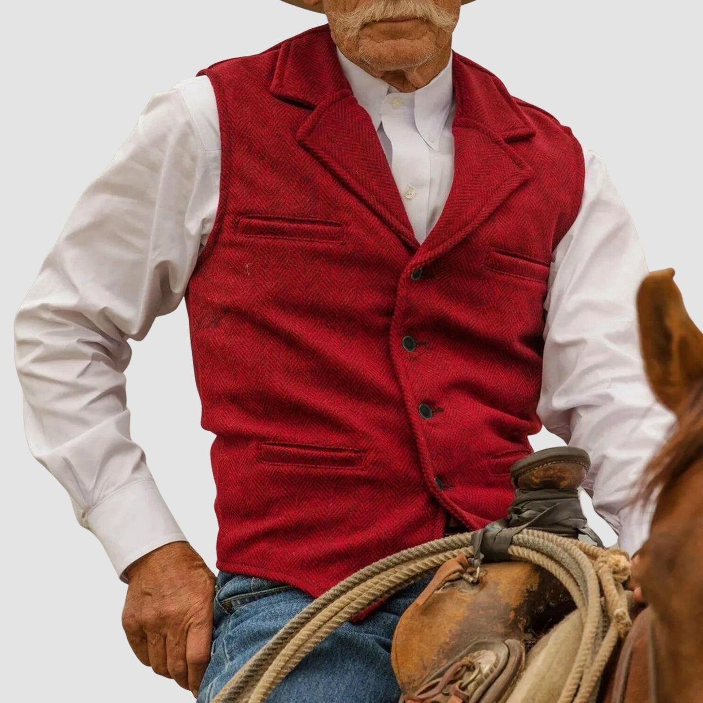 Gilet Couture Vintage Felix Grant Style Western Rétro Durable Et Élégant Pour Homme