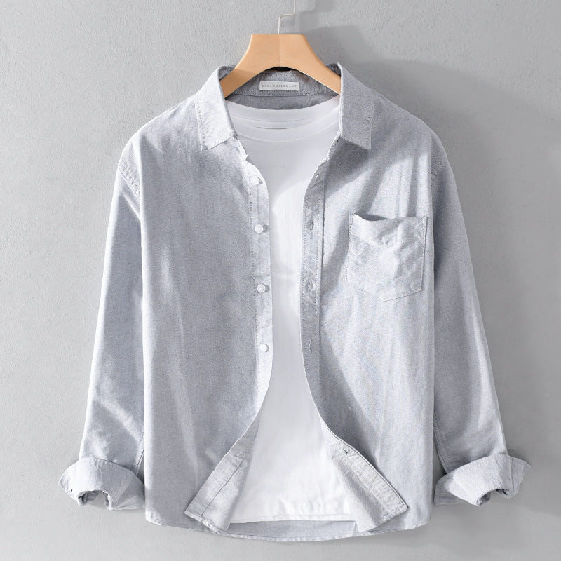 Chemise Weekend En Coton Felix Grant Avec Col Revers Manches Longues Poche Poitrine Légère Et Polyvalente