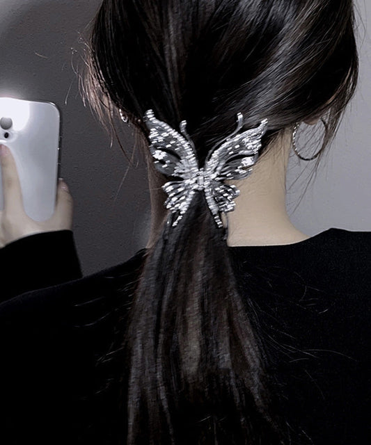 Épingle à cheveux papillon requin en métal fin et zircon - Amawinc