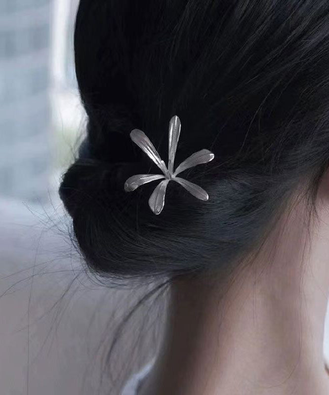 Épingle à cheveux en soie fine et cuivre poncé en magnolia - Amawinc