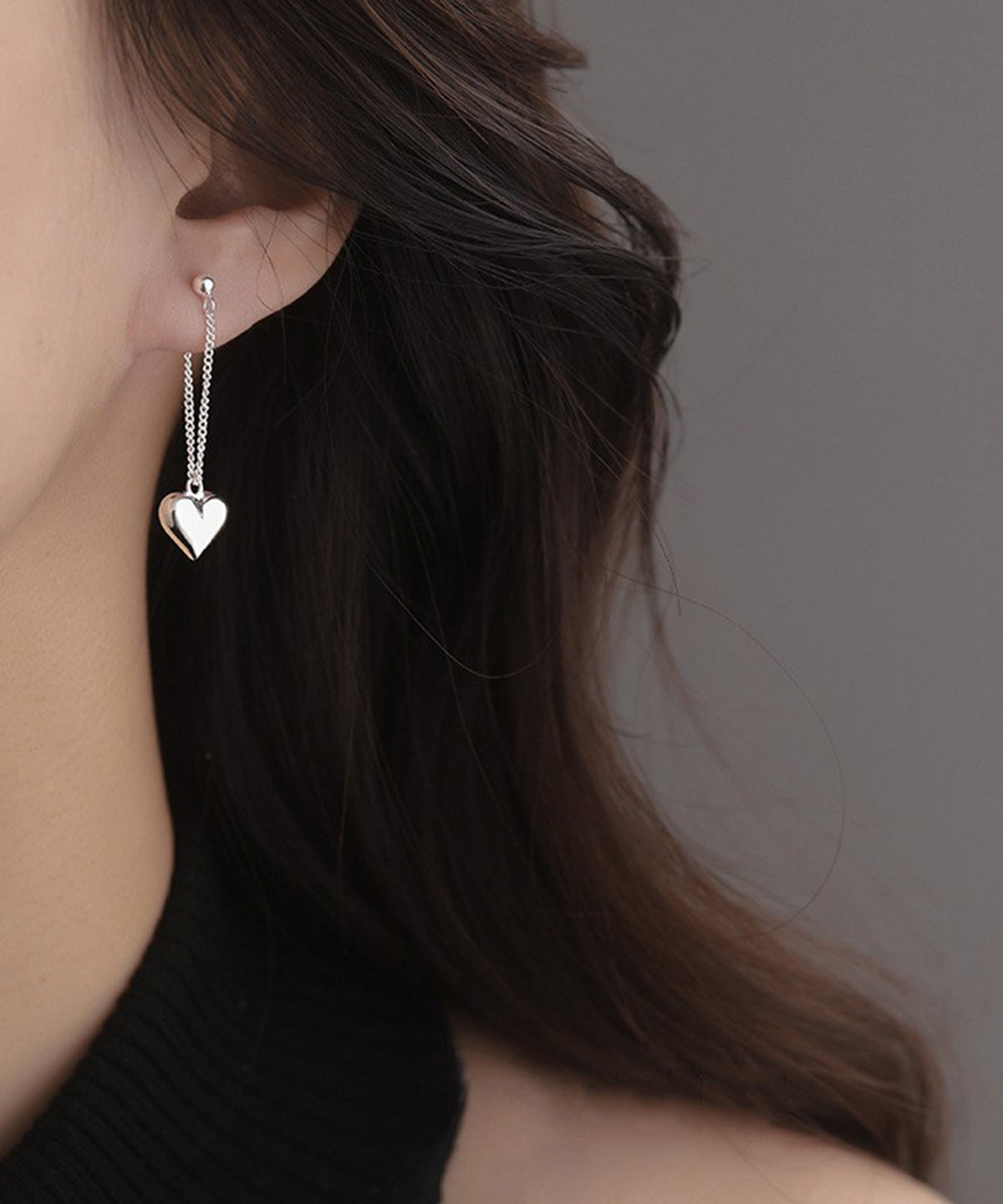 Boucles d'oreilles pendantes à pampilles Love en acier inoxydable et soie fine - Amawinc