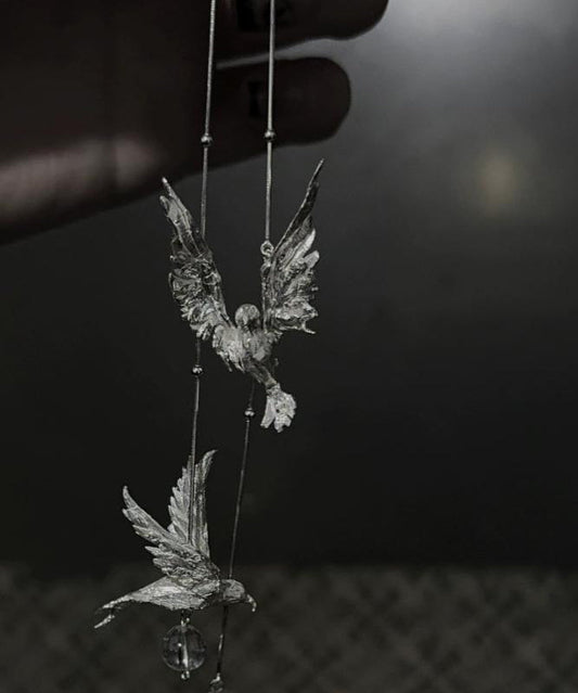 Boucles d'oreilles pendantes à pompon en argent sterling et soie fine - Amawinc