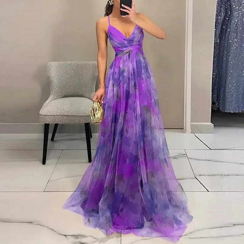 Robe Maxi Fleurie Pour Femmes Élégante Et Aérienne Pour Mariage D'Été Et Réceptions
