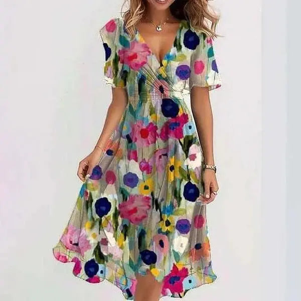 Robe Midi Florale Pour Femmes Élégance Sans Effort Avec Coupe Fluide Parfaite Pour Été Et Événements