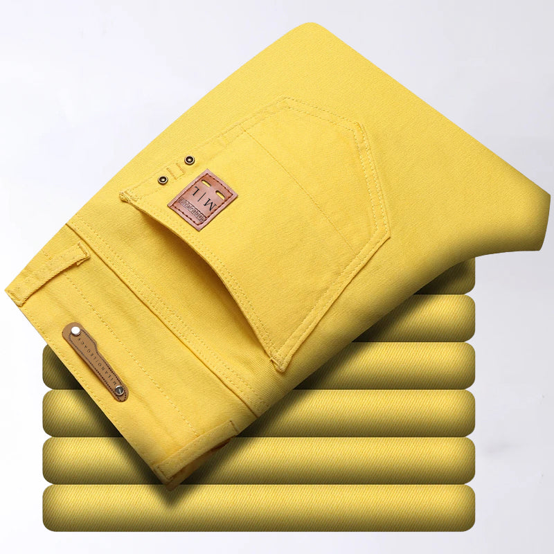 Jean Élastique Classique François Blanchet Denim Poids Moyen Coupe Slim Droite Pour Tous Les Jours