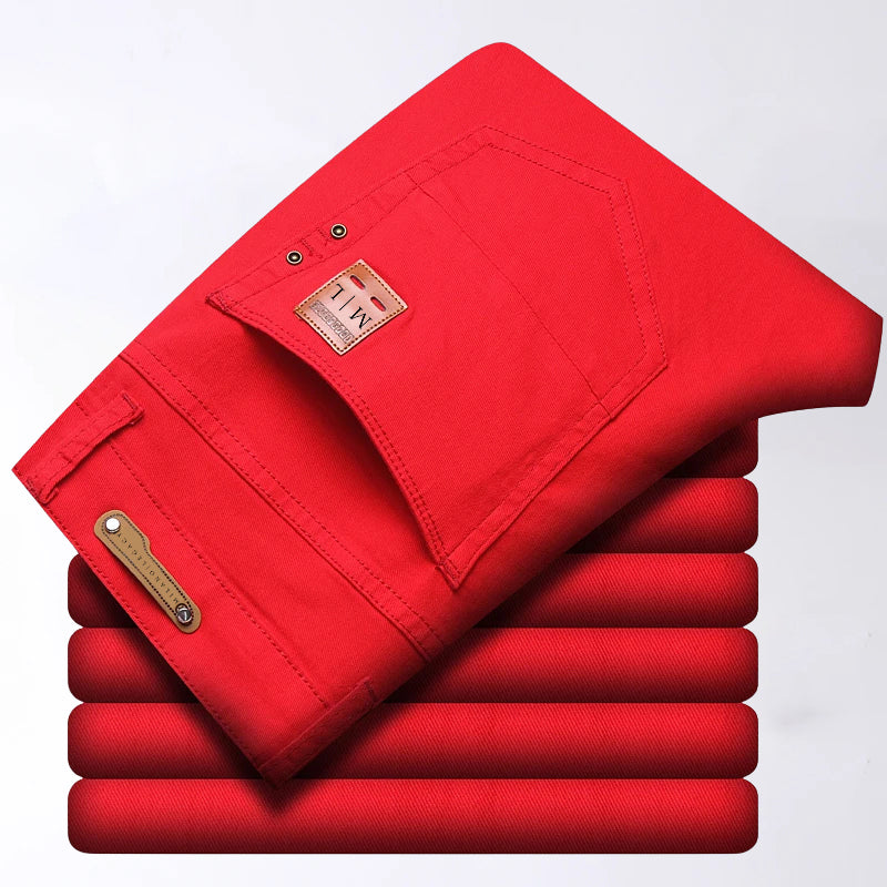 Jean Élastique Classique François Blanchet Denim Poids Moyen Coupe Slim Droite Pour Tous Les Jours
