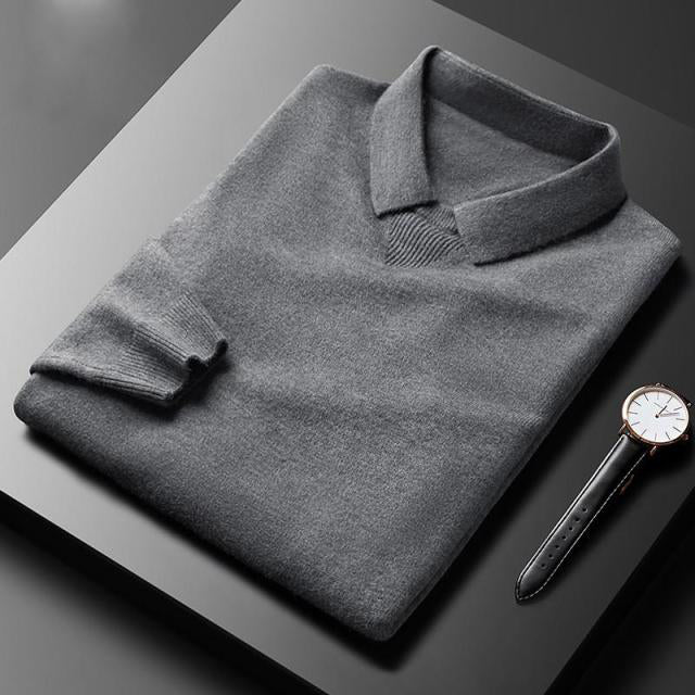 Pull Essentiel François Blanchet En Laine Légère Avec Col Chemise Et Manches Longues Élégant