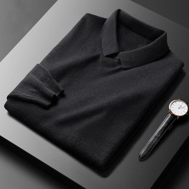 Pull Essentiel François Blanchet En Laine Légère Avec Col Chemise Et Manches Longues Élégant