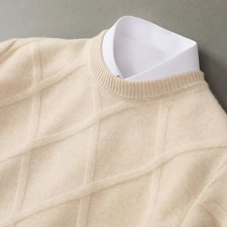 Pull En Cachemire Premium François Blanchet Motif Subtil Pour Un Look Sophistiqué Et Confortable