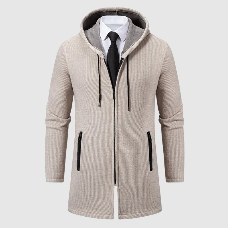 Manteau à Capuche Rustique François Blanchet En Maille Polaire Chaude Zippé Intérieur Confortable Pour Automne Hiver