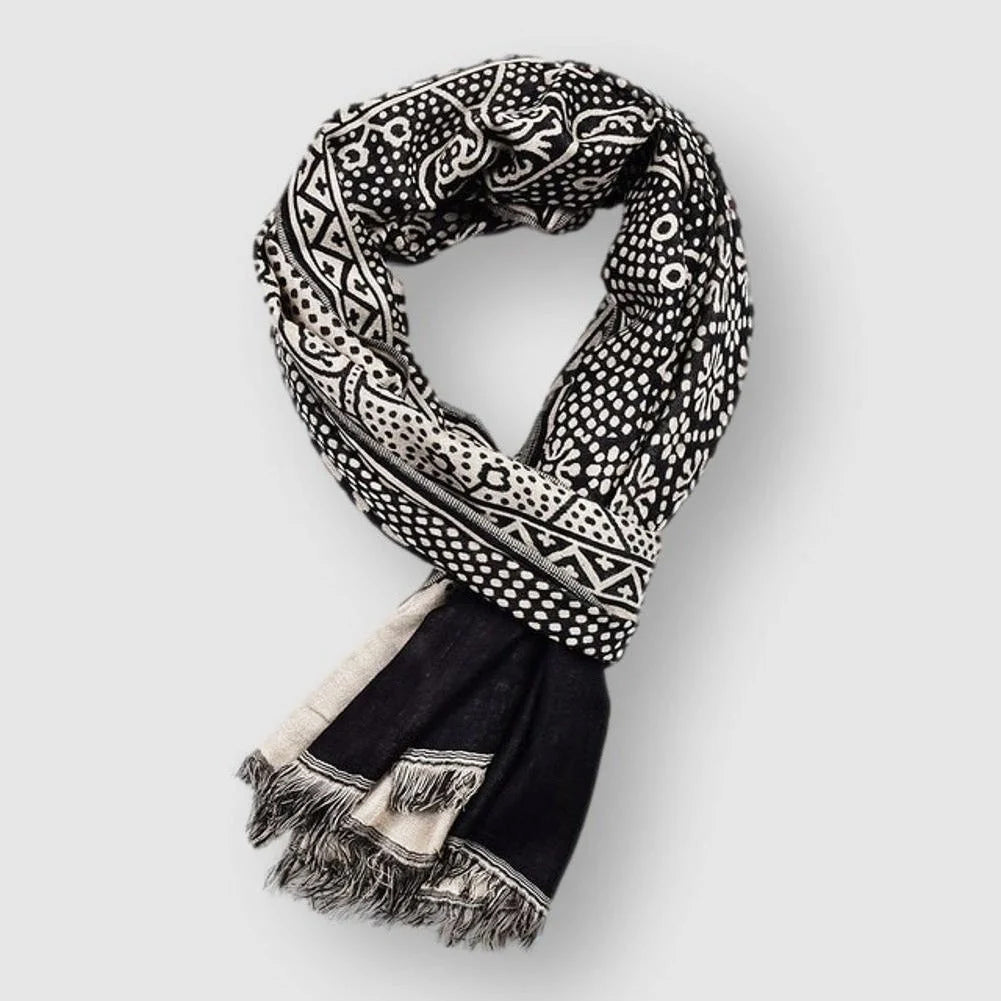 Écharpe En Coton François Blanchet Motif Unique Trois Couleurs Vives Pour Style Raffiné Et Confort Chaud