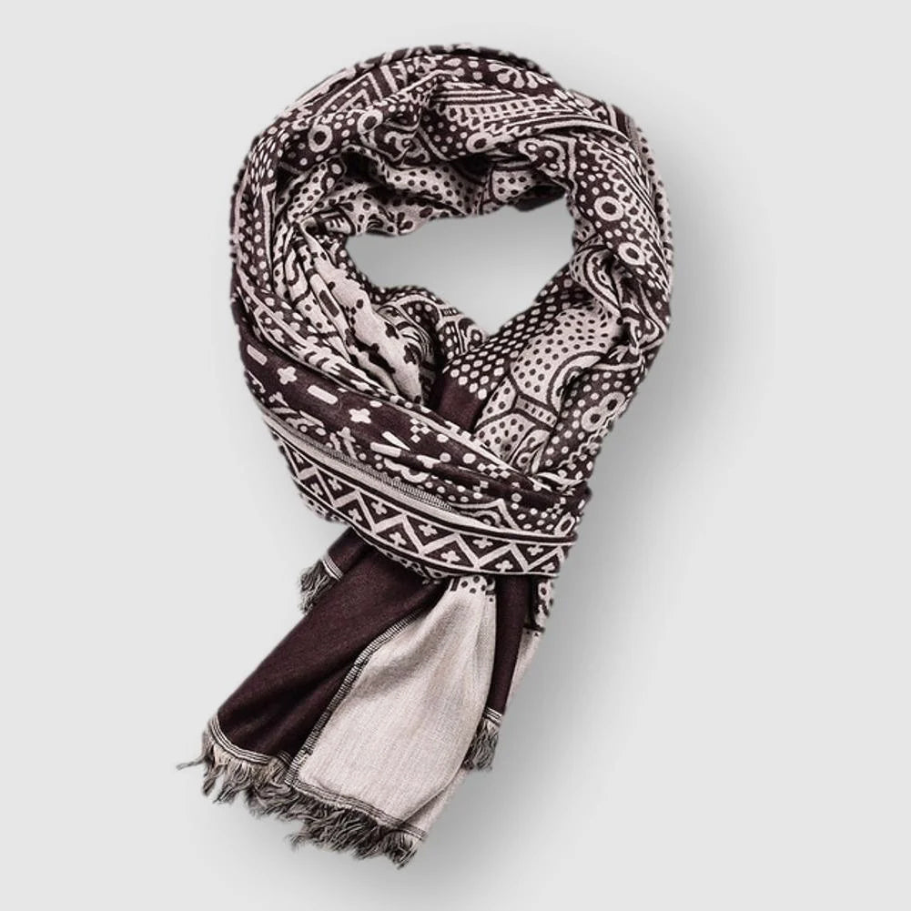 Écharpe En Coton François Blanchet Motif Unique Trois Couleurs Vives Pour Style Raffiné Et Confort Chaud