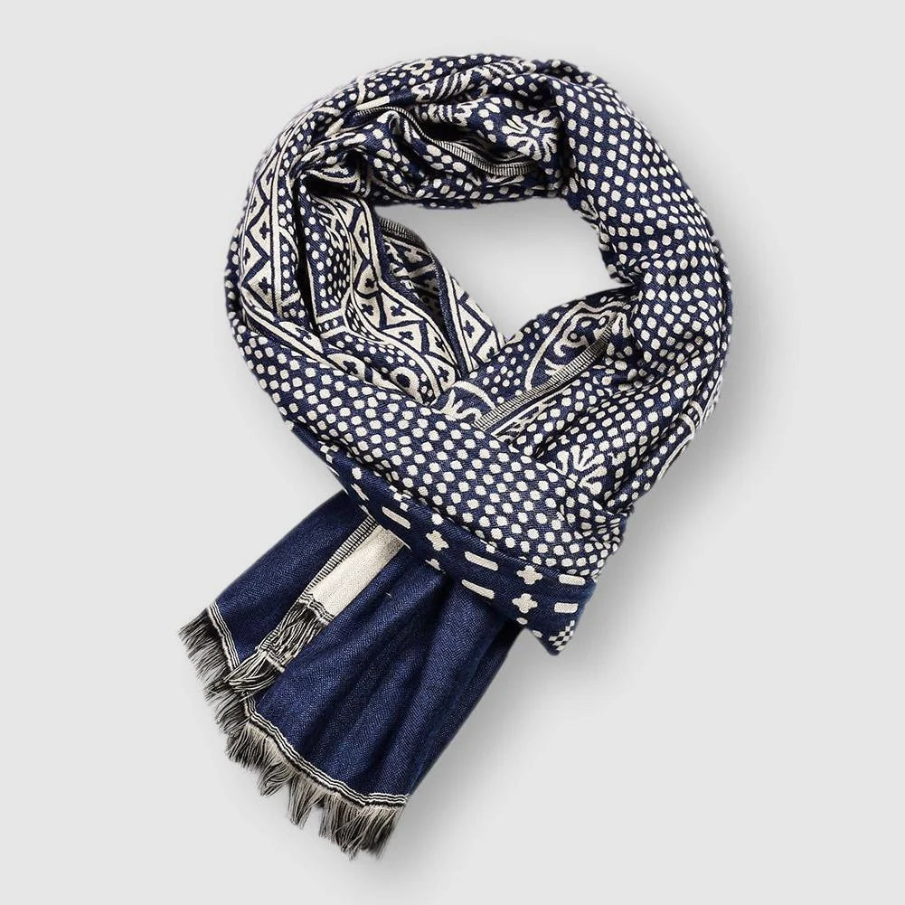Écharpe En Coton François Blanchet Motif Unique Trois Couleurs Vives Pour Style Raffiné Et Confort Chaud