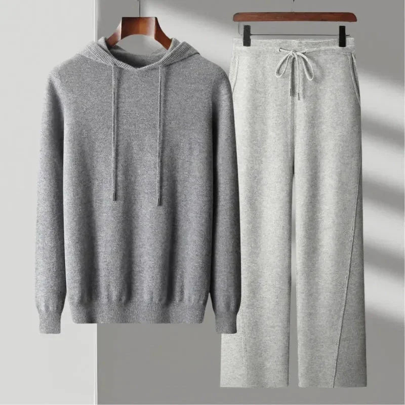 Ensemble Hoodie Et Jogger En Laine Mérinos 100 Pour Cent Confort Respirant Pour Maison Et Voyage