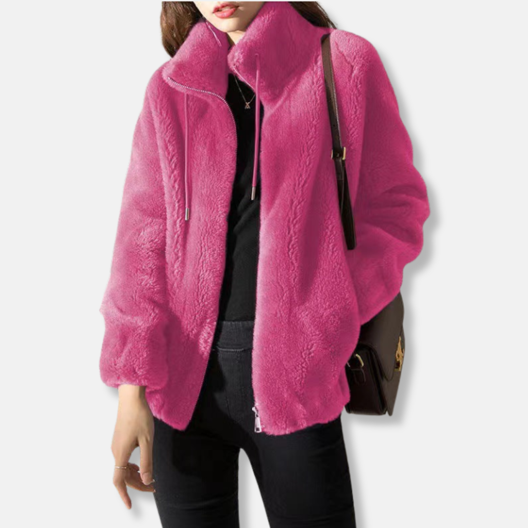 Veste Polaire Femme Coupe Décontractée Col Montant Zip Entier Poignets et Base Elastiques Confort Doux Nordisk Flair
