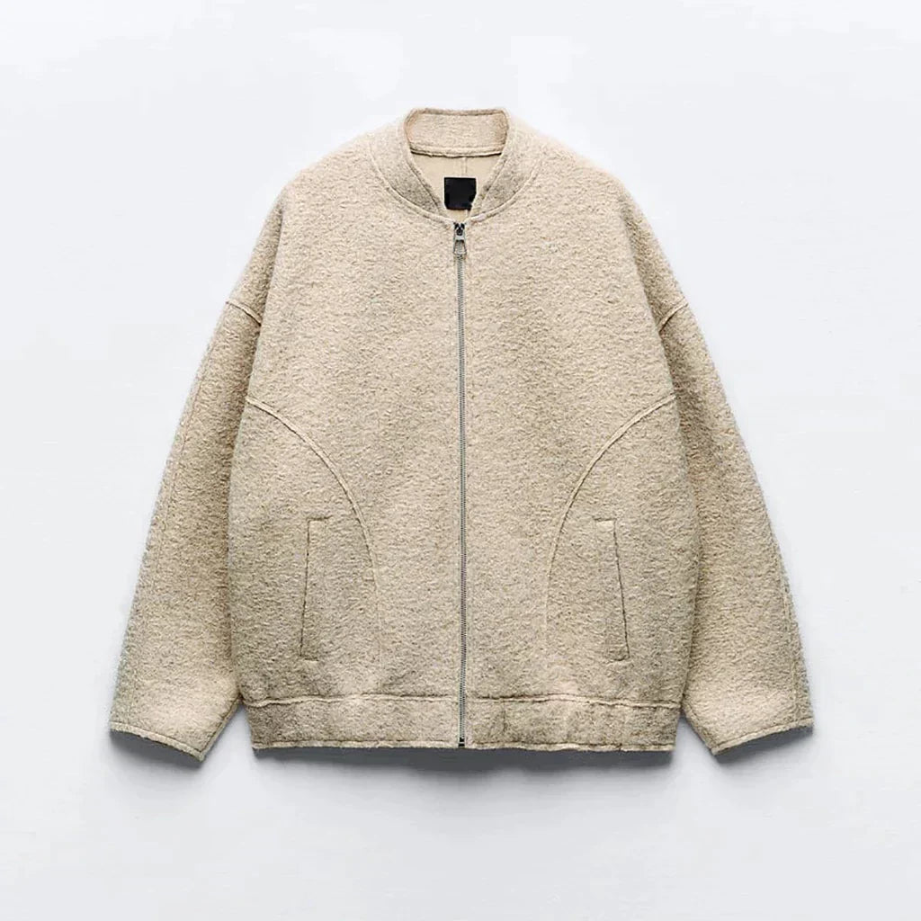 Avelena Bomberjacke: Oversize mit O-Ausschnitt