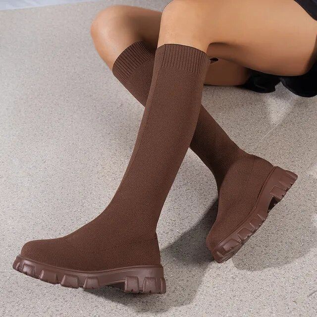 Aleese Hohe Stretch-Stiefeletten