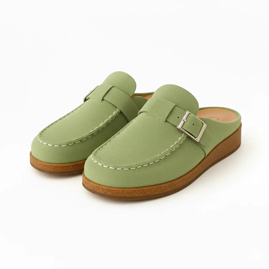 Mules Pour Femmes Confortables Taille Large En Suède Moderne Amawinc Semelle Ergonomique Pour Journée Entière