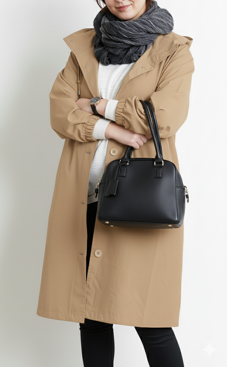 Damen Trenchcoat mit Kapuze | Große Größen