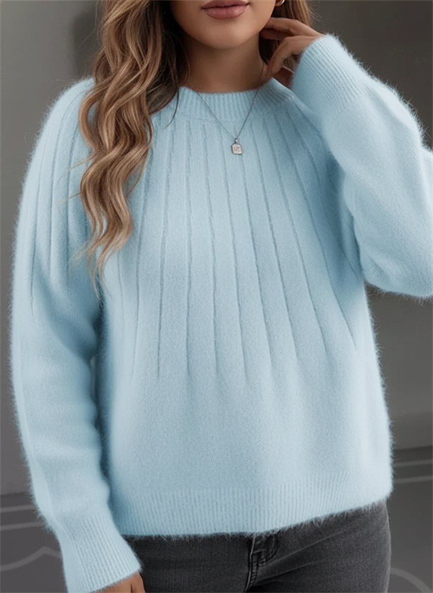 Damen Weicher Rippstrickpullover | Große Größen