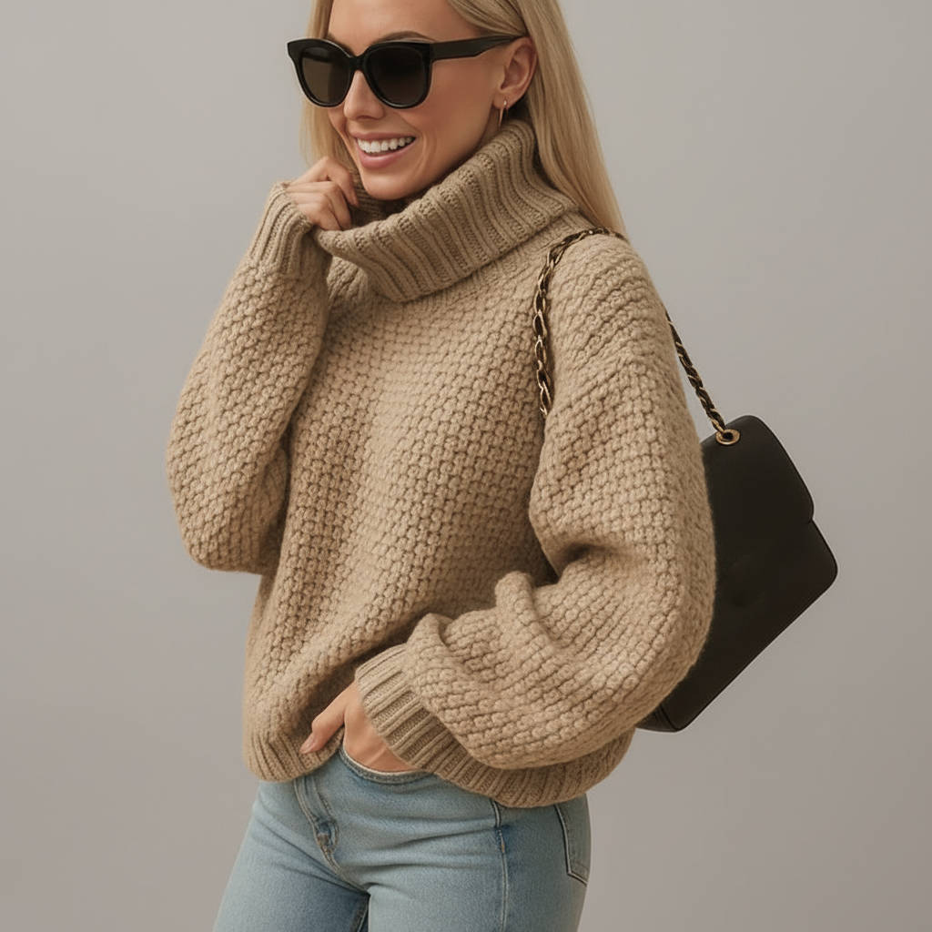 Pull En Maille Épaisse Pour Femmes Confortable Décontracté Idéal Hiver Quotidien Chic