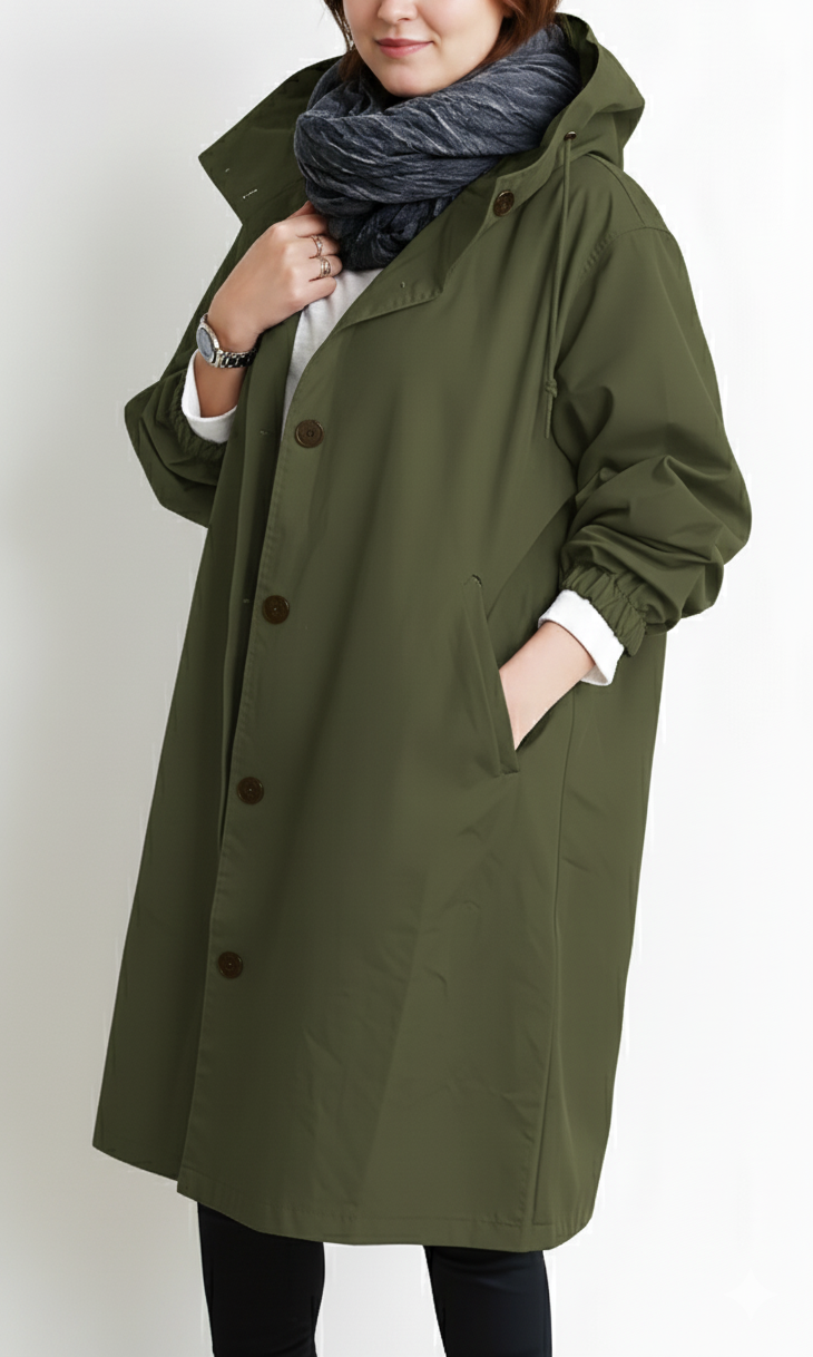 Damen Trenchcoat mit Kapuze | Große Größen