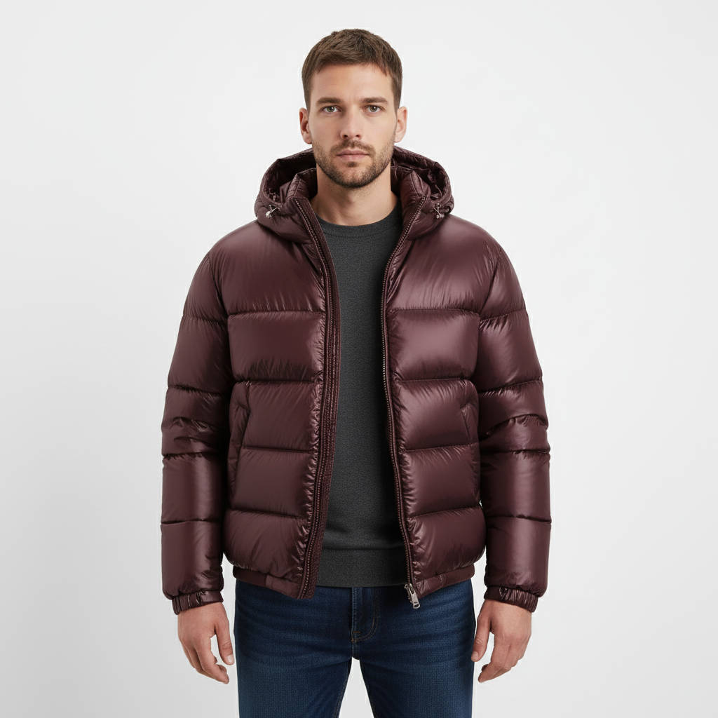 Doudoune Matelassée Brillante À Capuche Pour Homme Amawinc Premium Léger Et Isolée Imperméable
