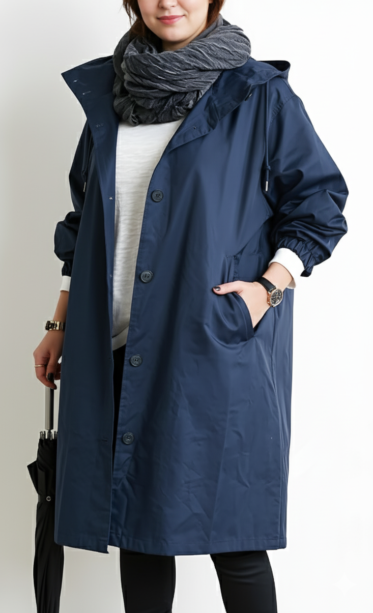 Damen Trenchcoat mit Kapuze | Große Größen