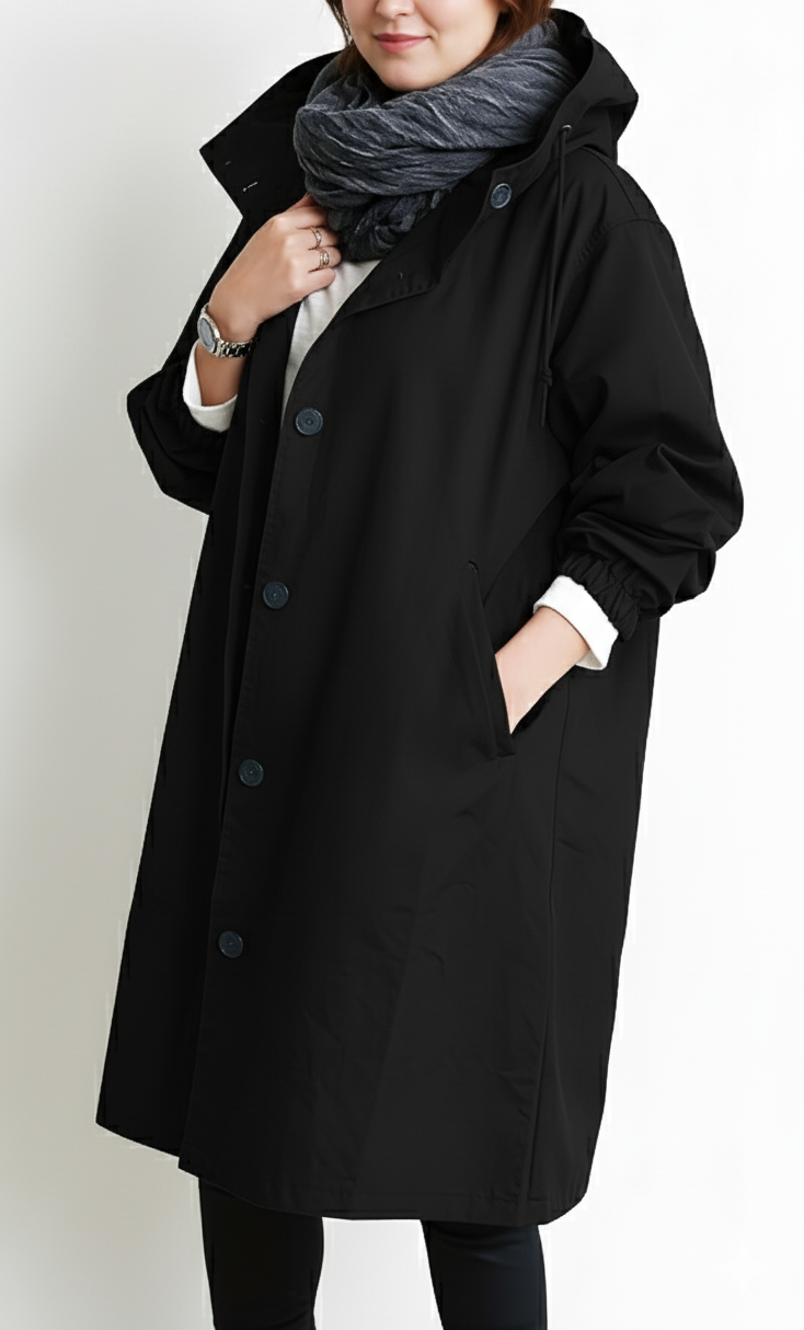 Damen Trenchcoat mit Kapuze | Große Größen