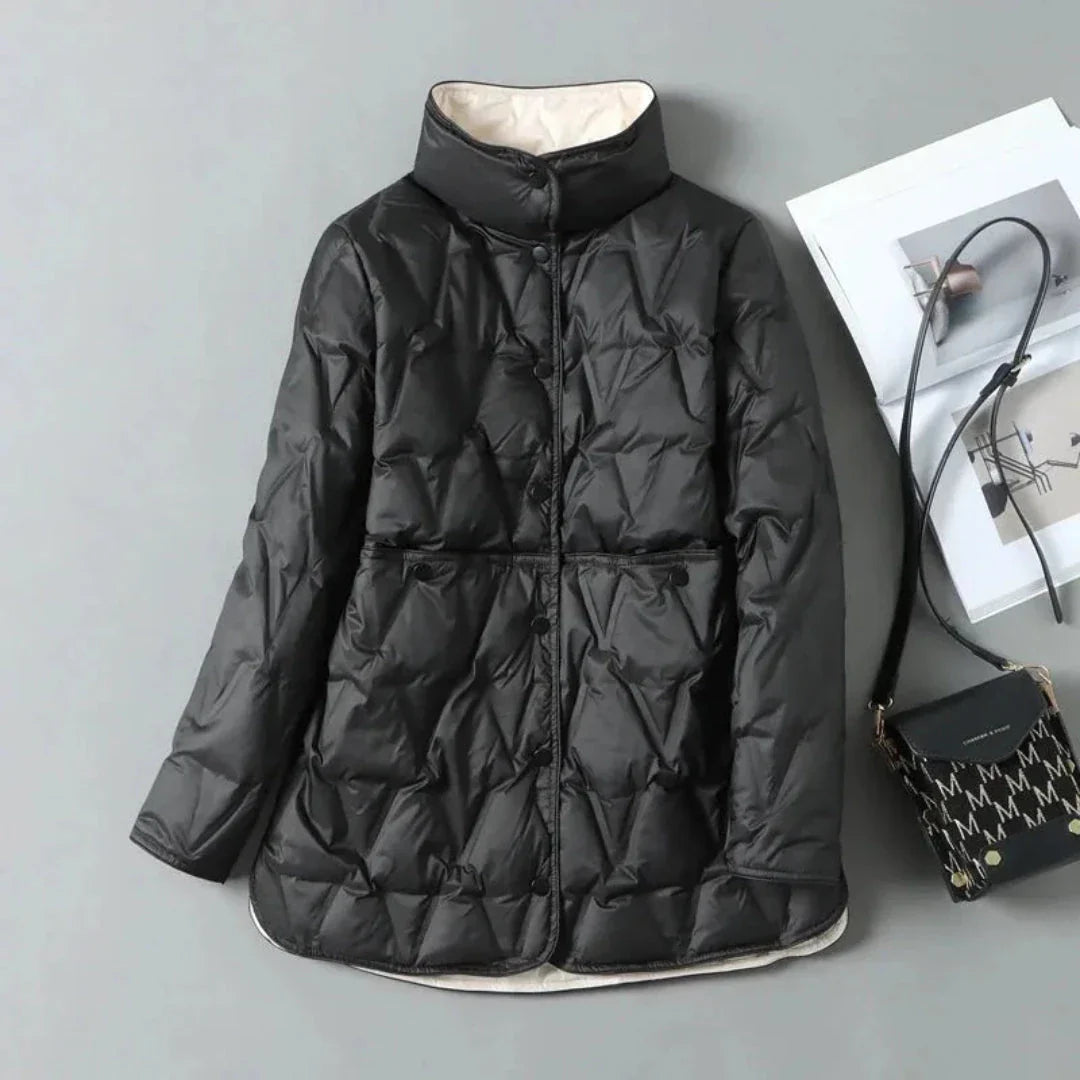 Veste Matelassée Duvet Georgia Ultra Léger Col Haut Fermeture À Pression Poches Spacieuses