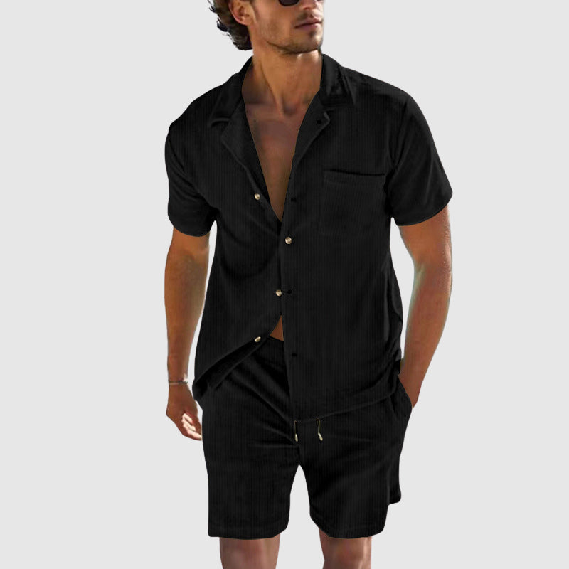 Ensemble Côte Dorée Masculin Par Alessandro Veneti Été Confortable Et Élégant Pour Homme