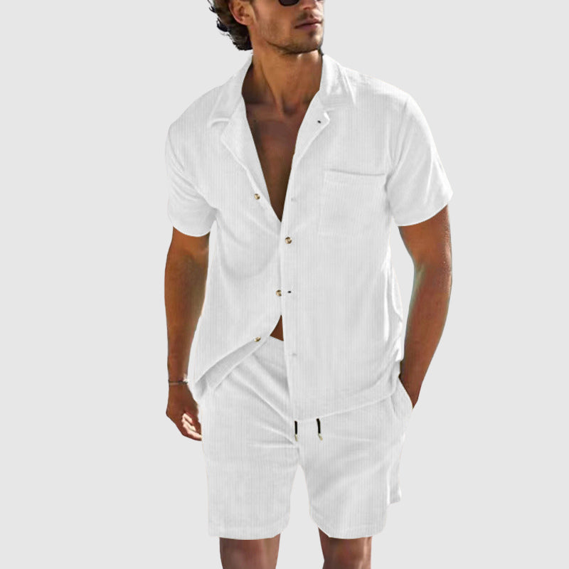 Ensemble Côte Dorée Masculin Par Alessandro Veneti Été Confortable Et Élégant Pour Homme