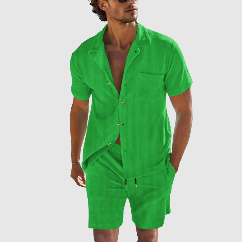 Ensemble Côte Dorée Masculin Par Alessandro Veneti Été Confortable Et Élégant Pour Homme