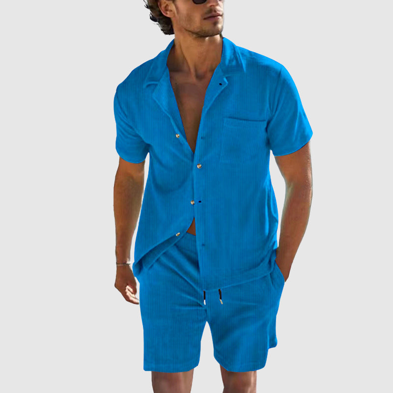 Ensemble Côte Dorée Masculin Par Alessandro Veneti Été Confortable Et Élégant Pour Homme