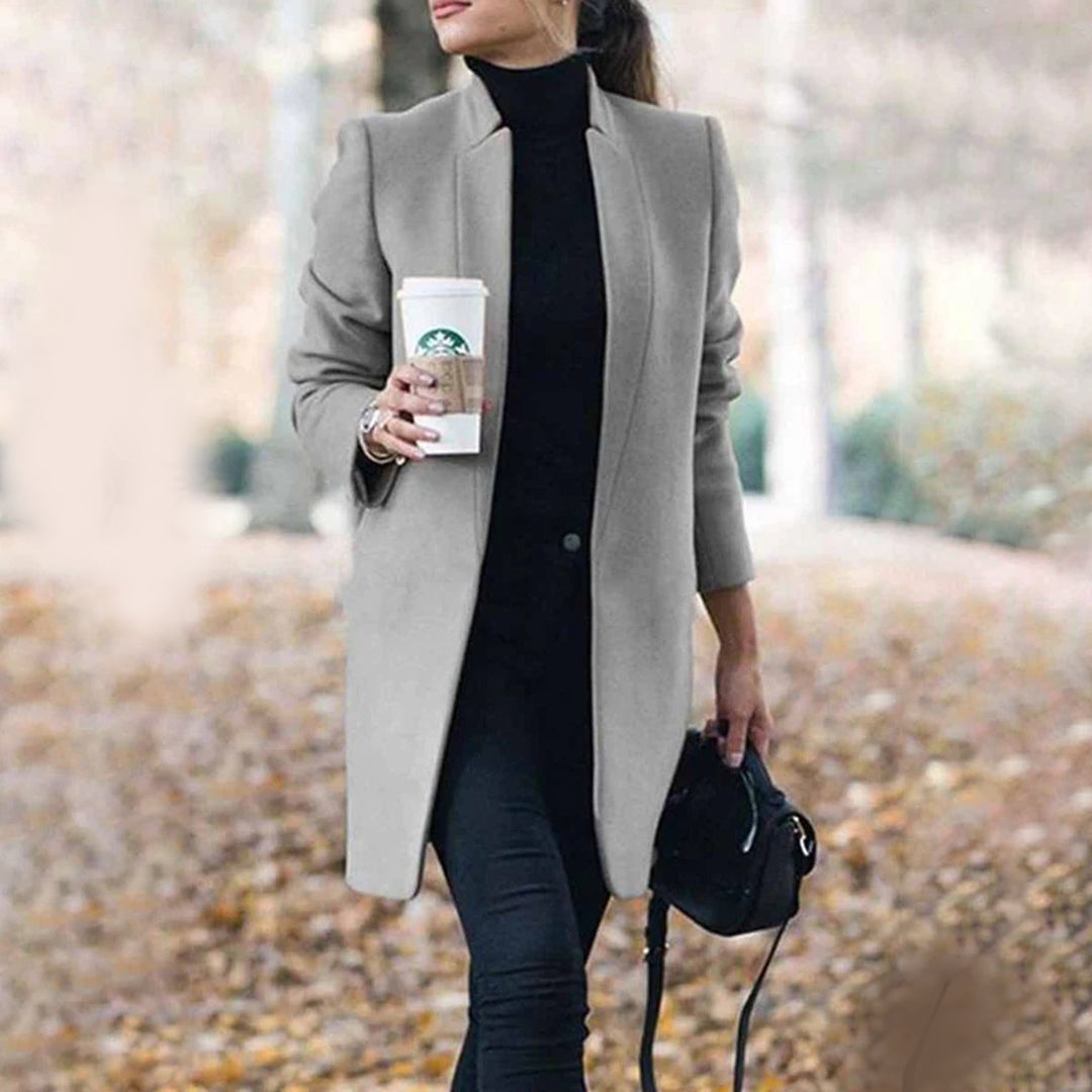 Bella Manteau Hiver Classique Taillé Revers Pour Femmes Amawinc Silhouette Professionnelle Chic Chaud