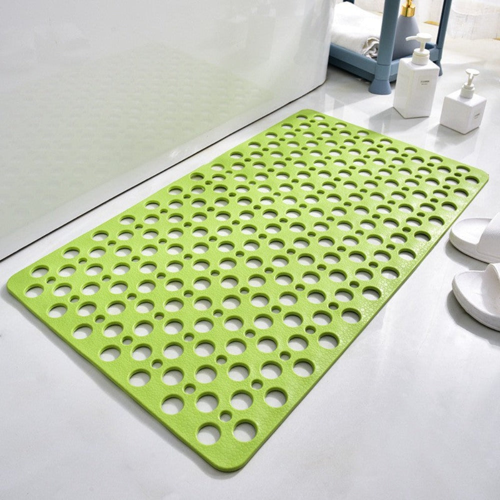 Tapis de Douche Antidérapant en Caoutchouc avec Drainage et Design Minimaliste Gris