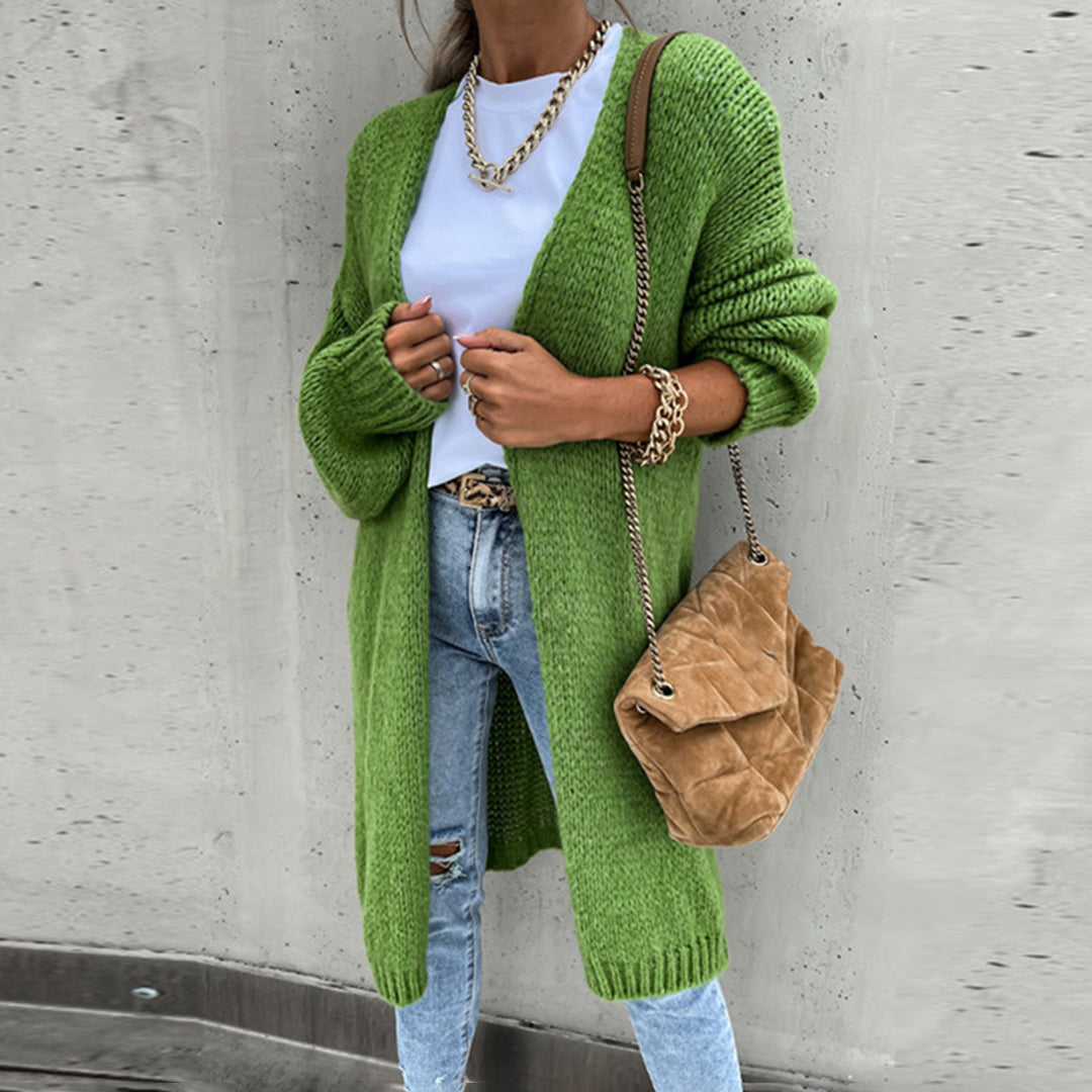 Cardigan Long Ouvert Devant Pour Femme À Drapé Décontracté Et Confortable Pour Superposer Au Quotidien