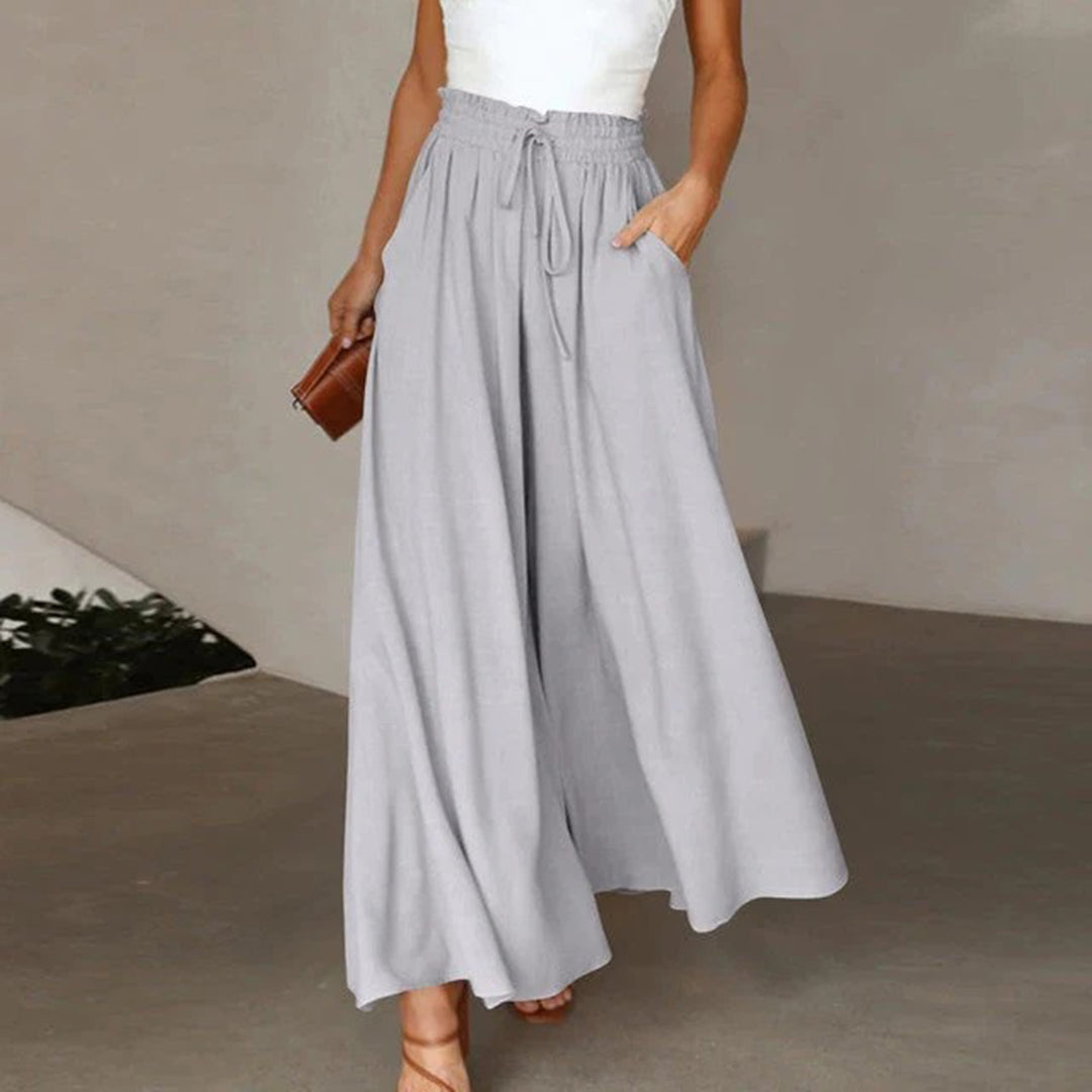Pantalon Femme Léger et Aéré Taille Haute avec Cordon de Serrage et Poches Nordic Flair