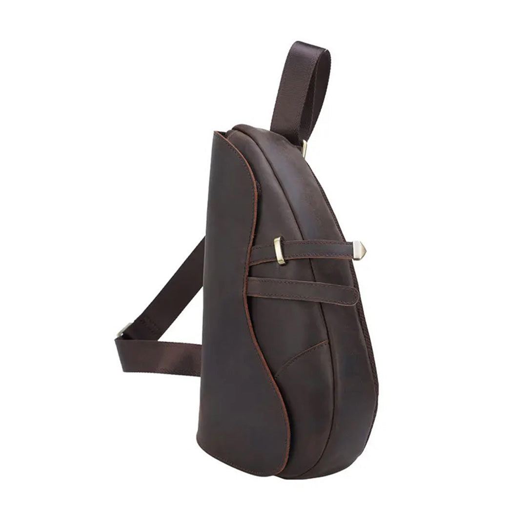 Brown Leather Saddle Bag - Amawinc