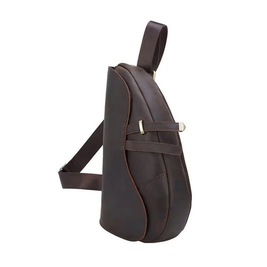 Brown Leather Saddle Bag - Amawinc