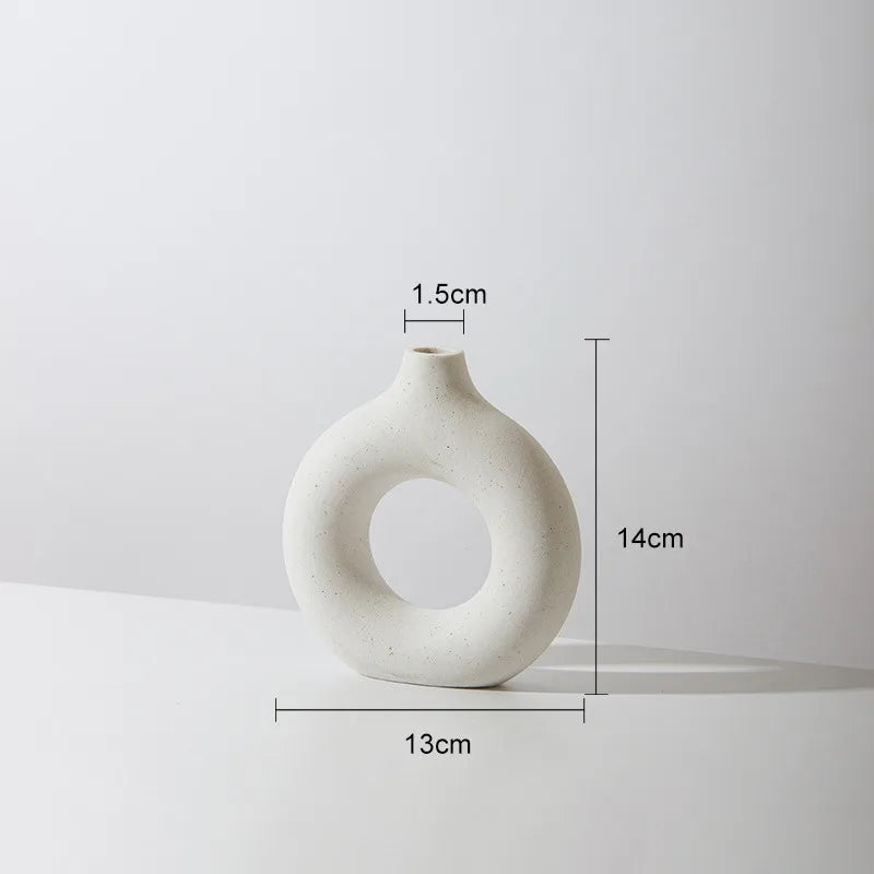 Vase Circulaire En Céramique Hadran Design Scandinave Minimaliste Pour Décoration Moderne Élégante