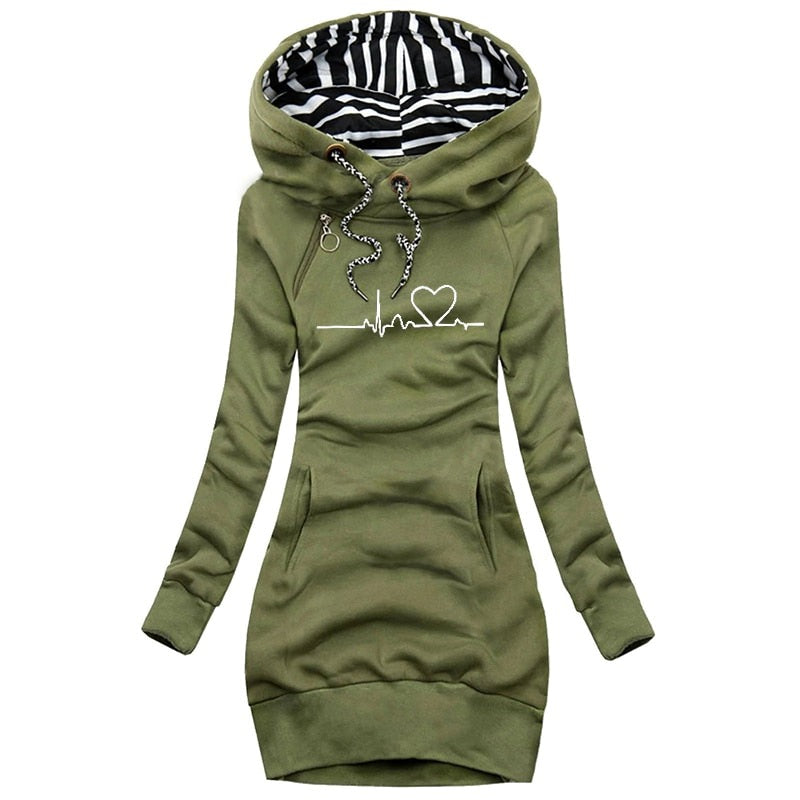 Claudya Heartbeat Pullover Sweater Dress