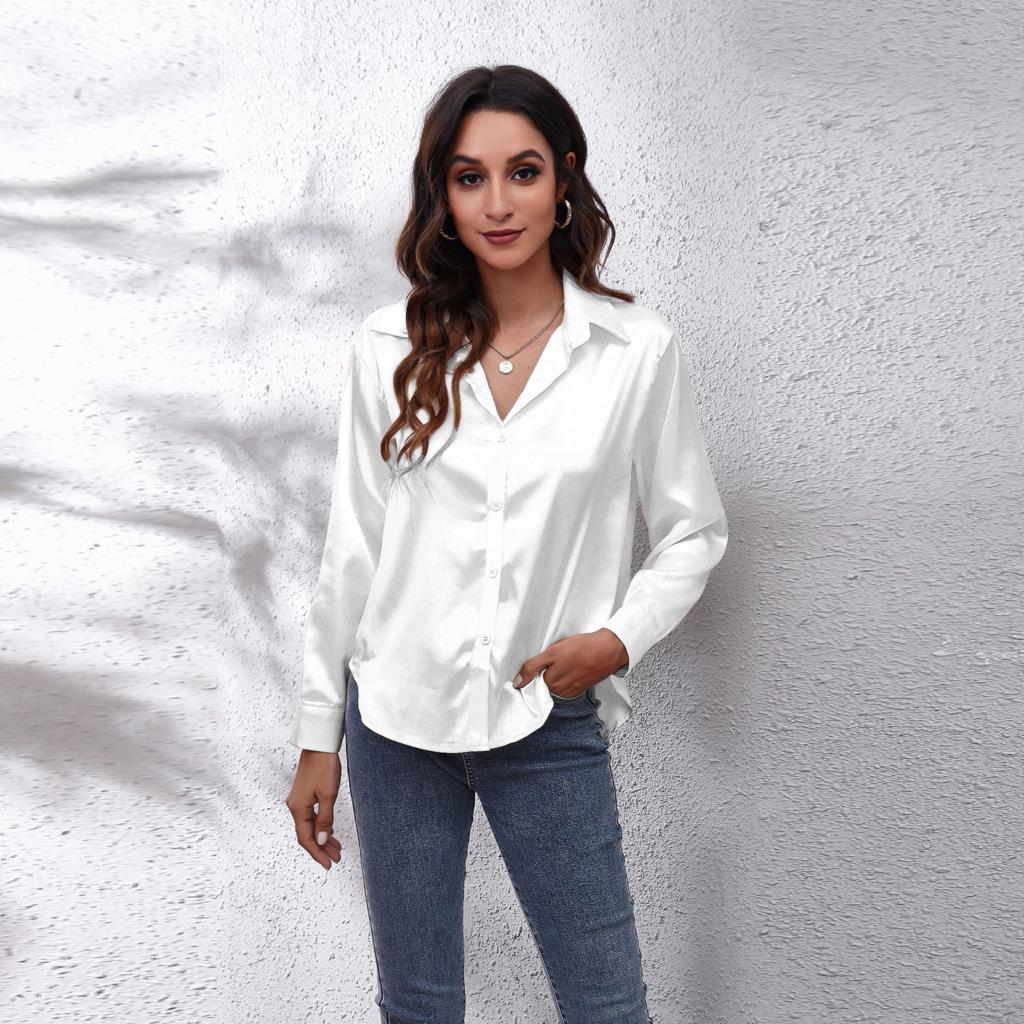 Sydney Blouse Satin Coupe Ample Femme Vêtement De Travail Décontracté Élégant Quotidien