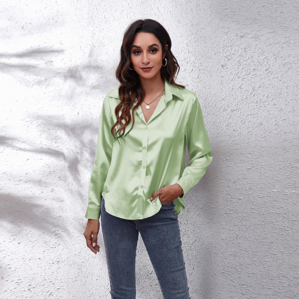 Sydney Blouse Satin Coupe Ample Femme Vêtement De Travail Décontracté Élégant Quotidien