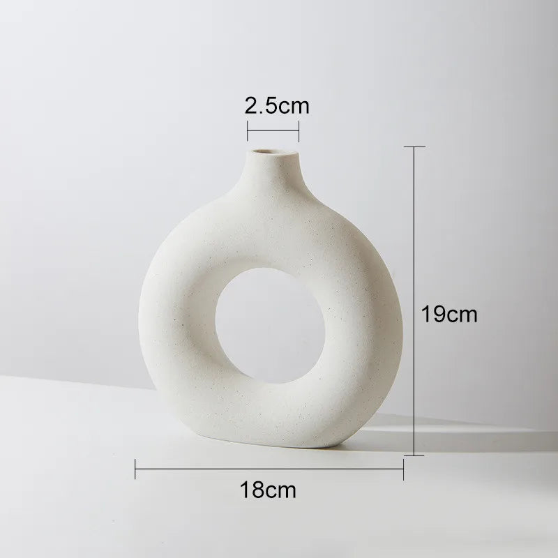 Vase Circulaire En Céramique Hadran Design Scandinave Minimaliste Pour Décoration Moderne Élégante